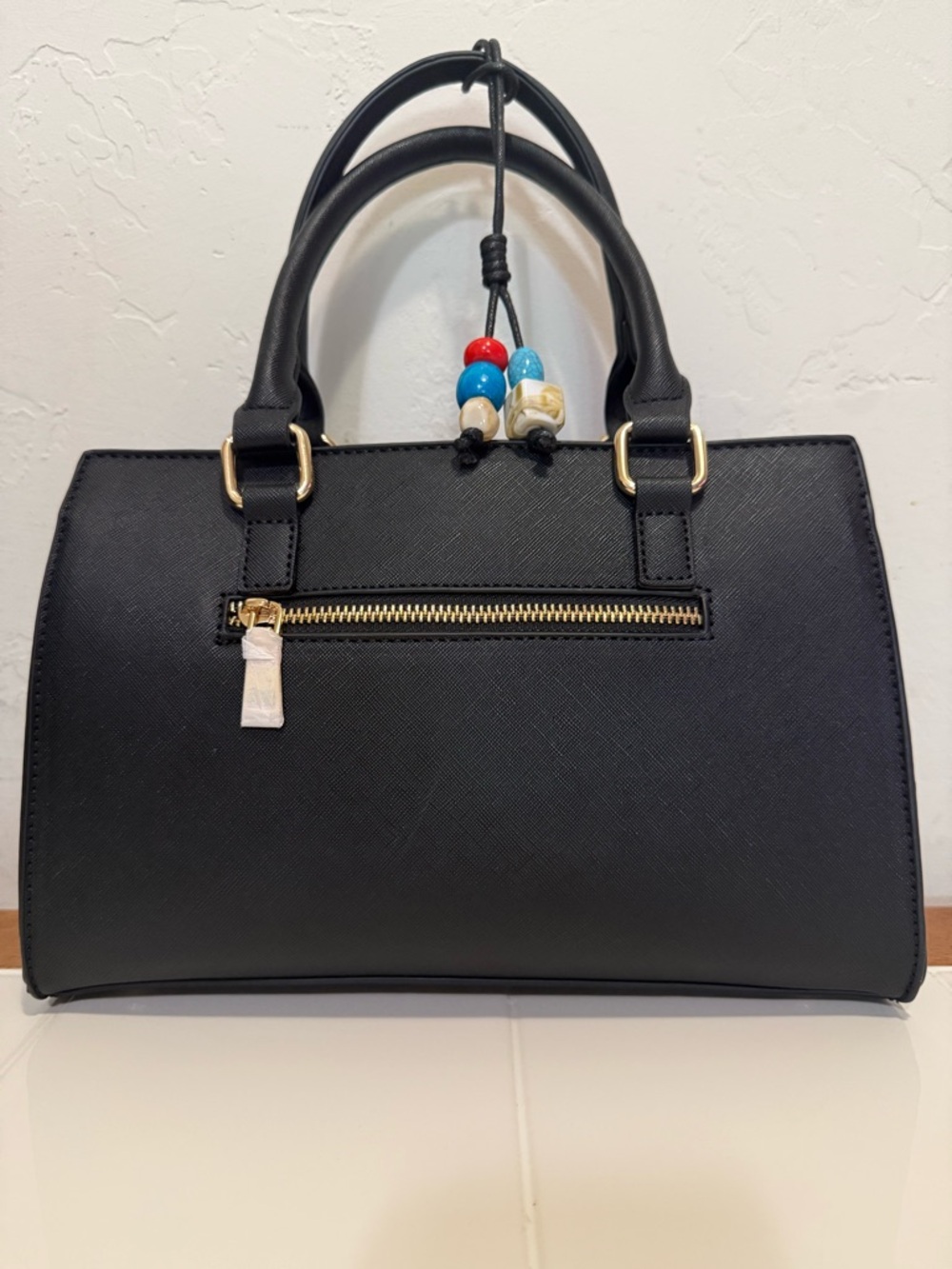Classic Black Structured Satchel Handbag
